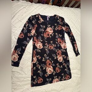 Alya Floral Long Sleeve Tunic Dress Size Medium